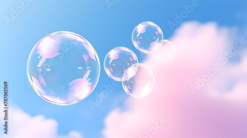 Beautiful floating soap bubbles
