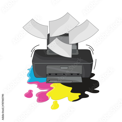 leaking printer illustration