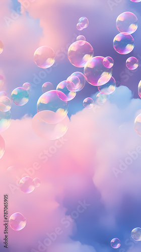 Beautiful floating soap bubbles