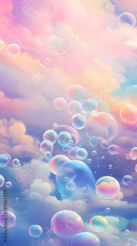 Beautiful floating soap bubbles