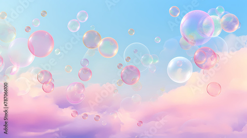 Beautiful floating soap bubbles