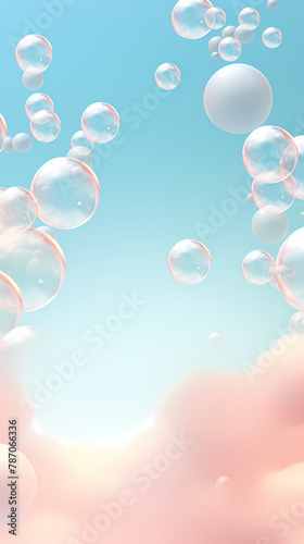Beautiful floating soap bubbles