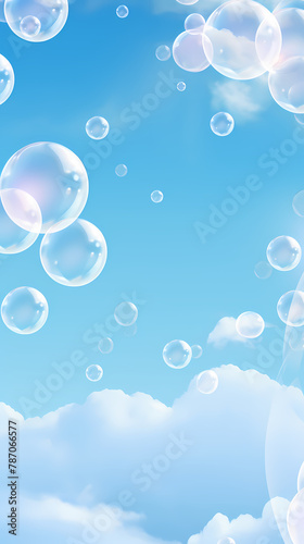 Beautiful floating soap bubbles