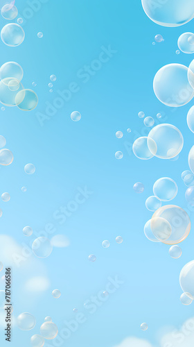 Beautiful floating soap bubbles