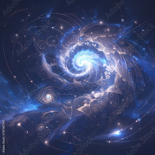Awe-Inspiring Celestial Spirals in a Dreamy Nebulae Sky