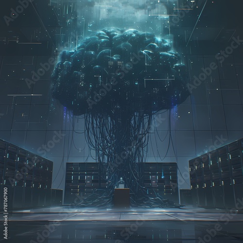 Explore the Next Generation Data Infrastructure with this Futuristic Rendering of a Server Room