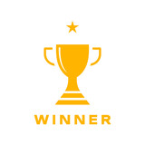 Award winner. Trophy cup with awards. Trophy cup, award, vector illustration in flat style