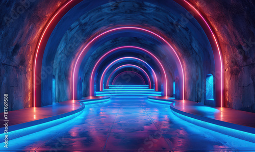 Light in the tunnel. Created with Ai
