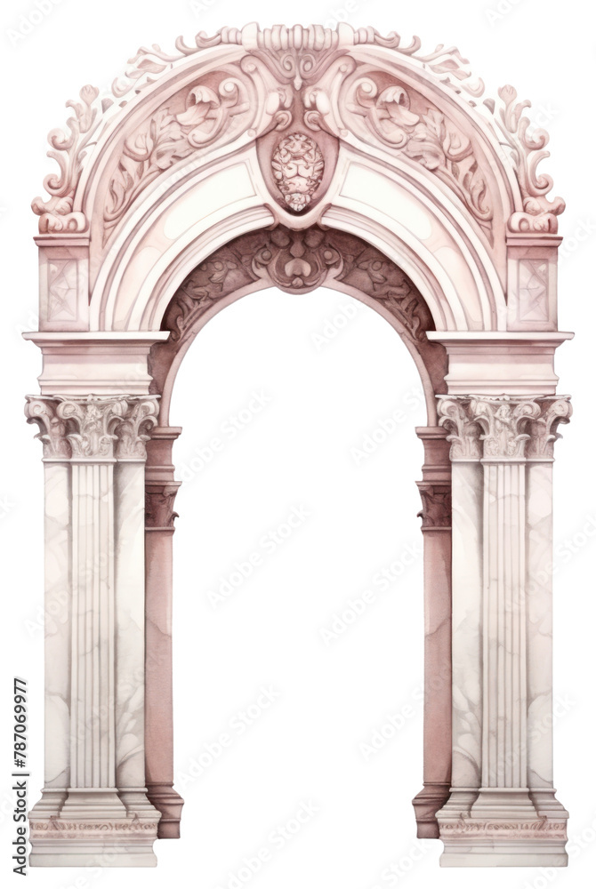 PNG Arch architecture white background creativity. AI generated Image by rawpixel.