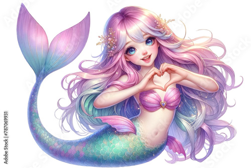 Cute mermaid clipart