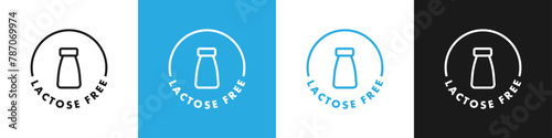 Lactose free sticker, label or template set. Lactose free icon sign. Diet concept. Healthy eating. Natural and organic foods.