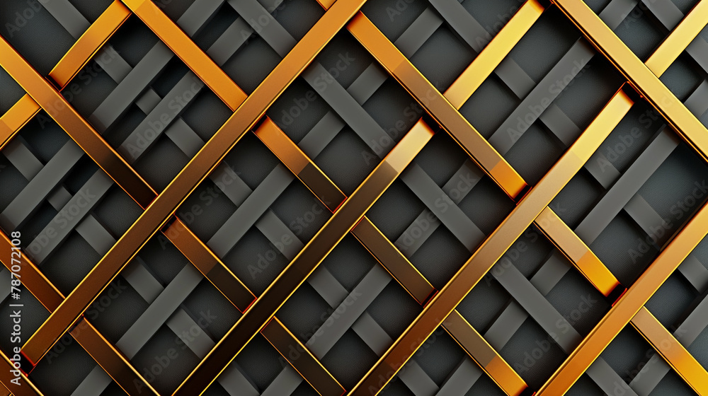 Gleaming gold and dark grey lines in 3D suggest sophisticated elegance. Gleaming gold and dark grey lines in 3D suggest sophisticated elegance.