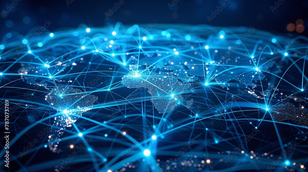 Interconnected Network Nodes over Digital Continents Interconnected Network Nodes over Digital Continents