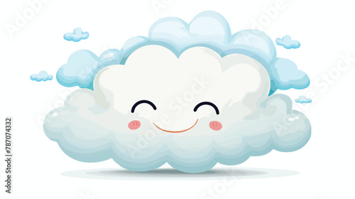 Happy cloud cartoon flat vector isolated on white background © Jasmin