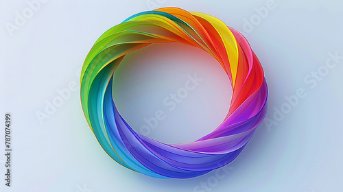 Rainbow helix in 3D encircles, twisting colors for a dynamic visual effect.