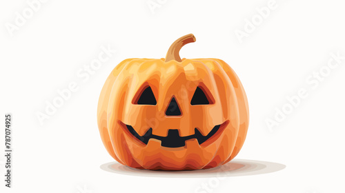 Happy Halloween. Vector orange pumpkin emotion