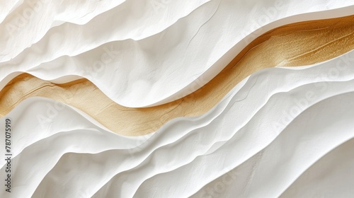 gold and white wavy silk background in style of fluid photo