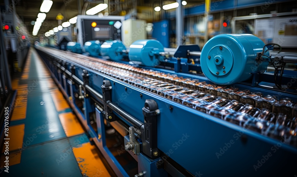 Conveyor Belts Moving Through Factory