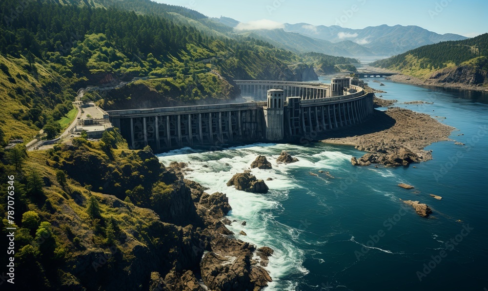 Large Hydroelectric Dam on River
