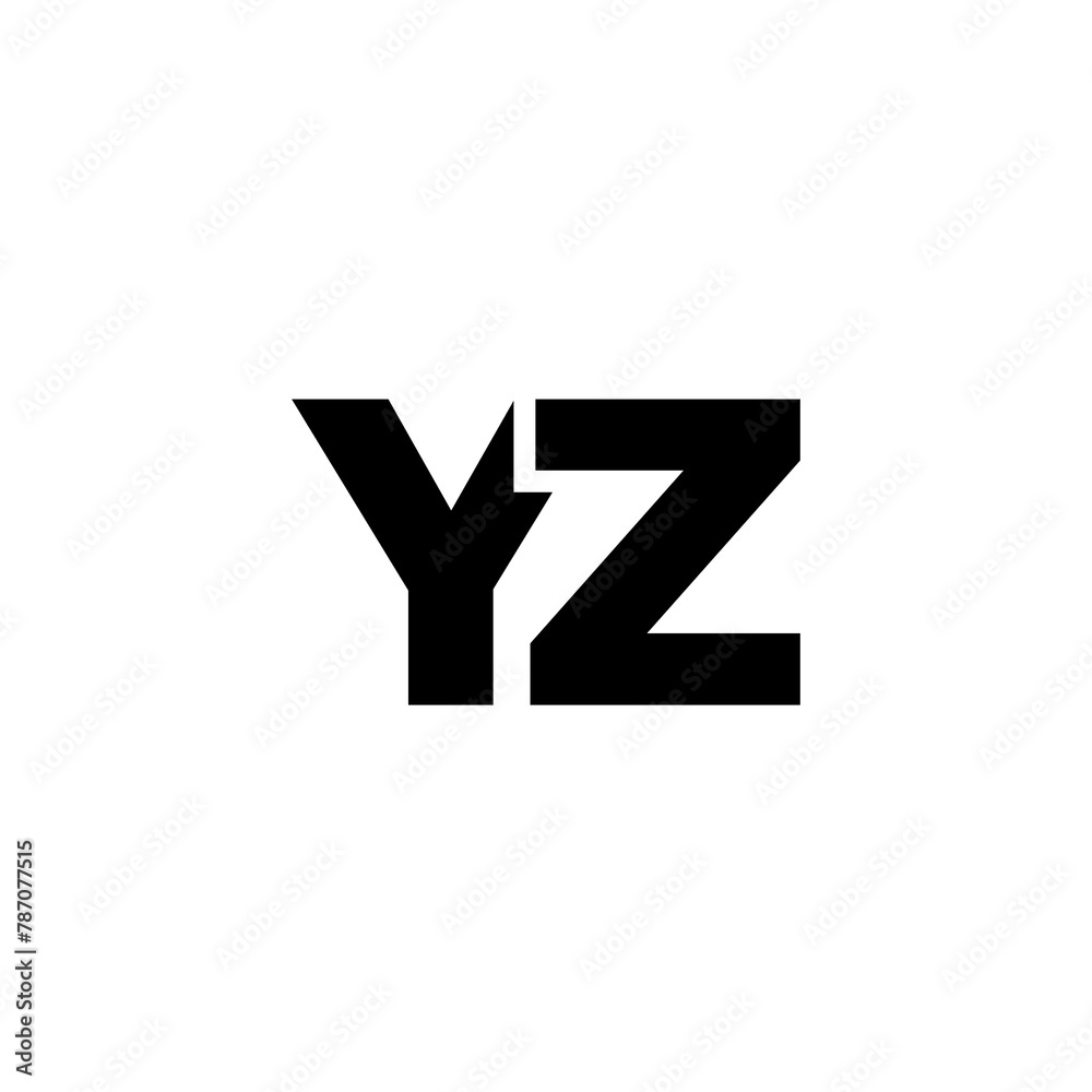 Letter Y and Z, YZ logo design template. Minimal monogram initial based logotype. Letter Y and Z, YZ logo design template. Minimal monogram initial based logotype.