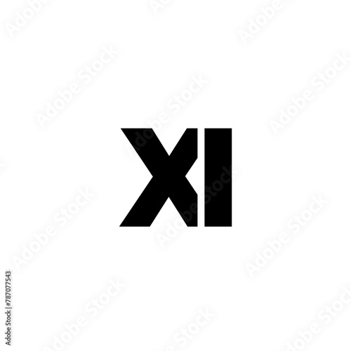 Letter X and I, XI logo design template. Minimal monogram initial based logotype.