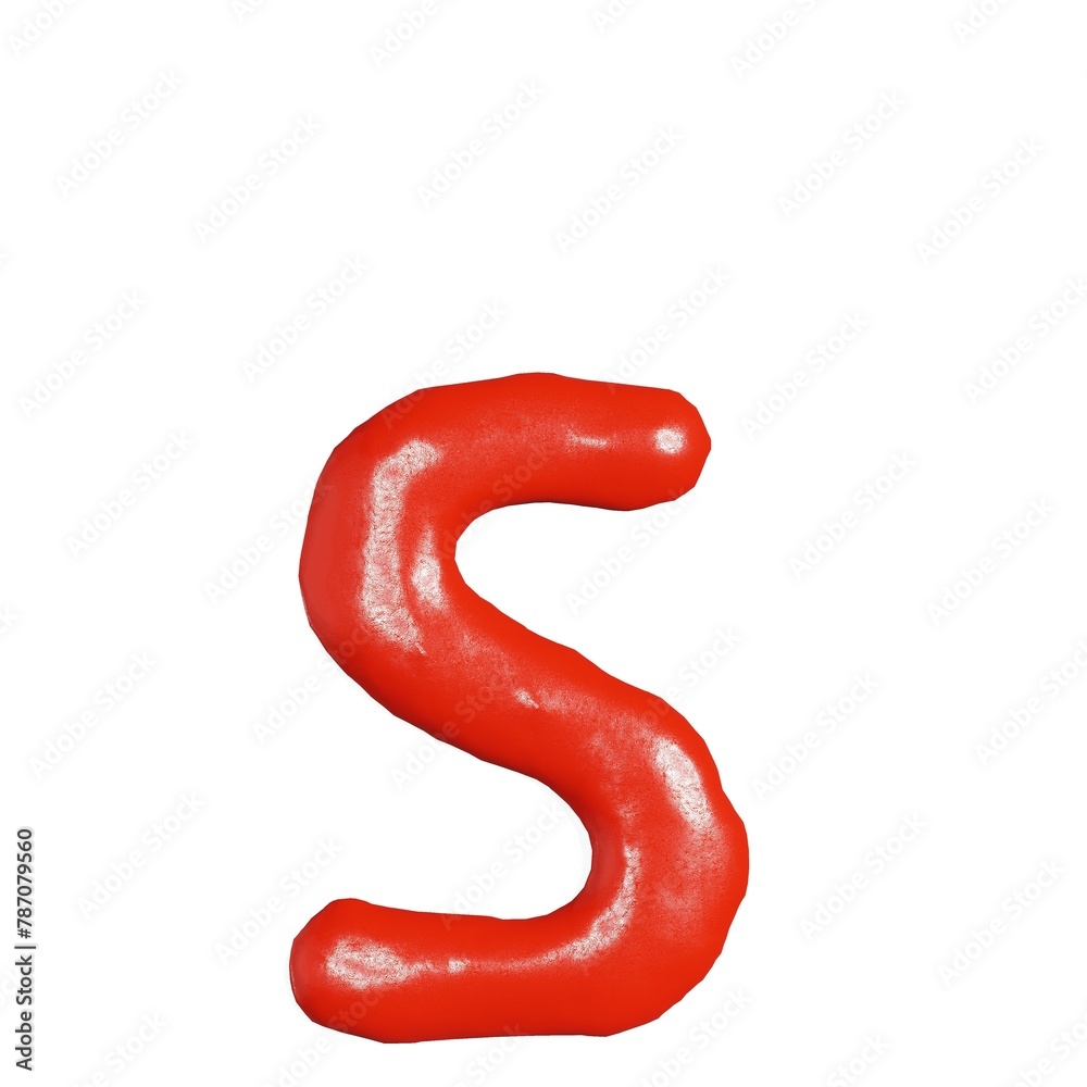 3d render of isolated on white ketchup alphabet font top view for food or restaurant kitchen concept 3d render of isolated on white ketchup alphabet font top view for food or restaurant kitchen concept