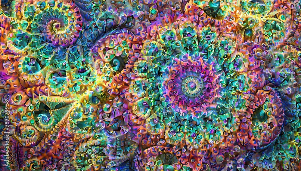 A holographic kaleidoscope design with a mesmerizing interplay of fractured and mirrored shapes in bright colors A holographic kaleidoscope design with a mesmerizing interplay of fractured and mirrored shapes in bright colors