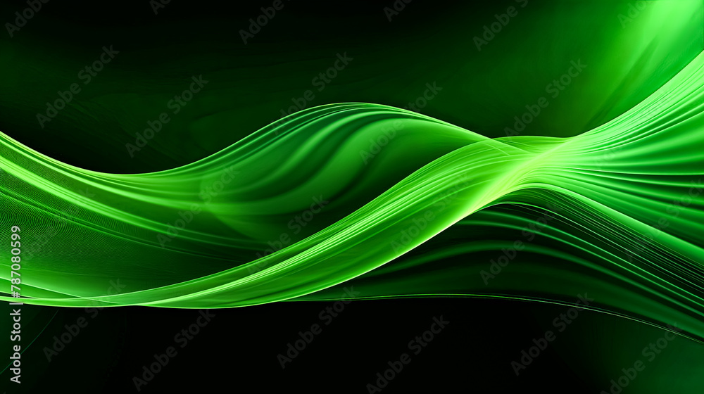 A green wave with a black background A green wave with a black background