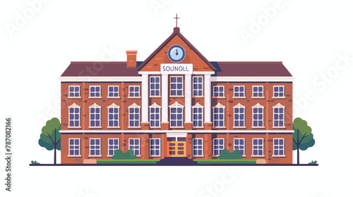 Fototapeta Naklejka Na Ścianę i Meble -  Illustration of the school building flat vector isolated