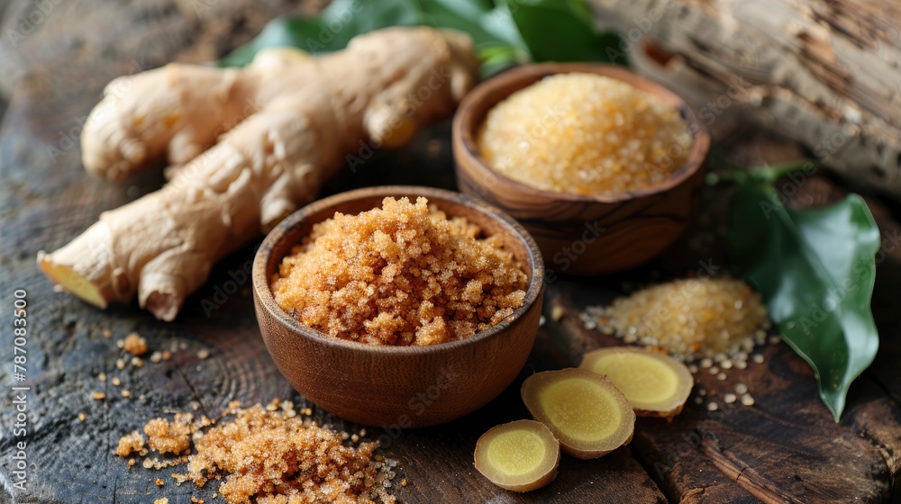 Healthy Herbal Ingredients Palm Sugar and Red Ginger Healthy Herbal Ingredients Palm Sugar and Red Ginger