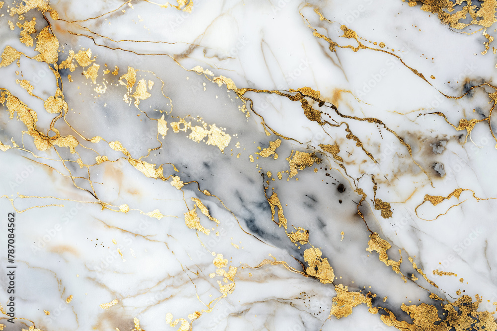 Seamless marble surface with gold inclusions