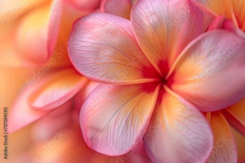 Captivating Closeup of a Vibrant Frangipani Flower Showcasing its Unique Beauty and Vibrant Hues © May's Creations