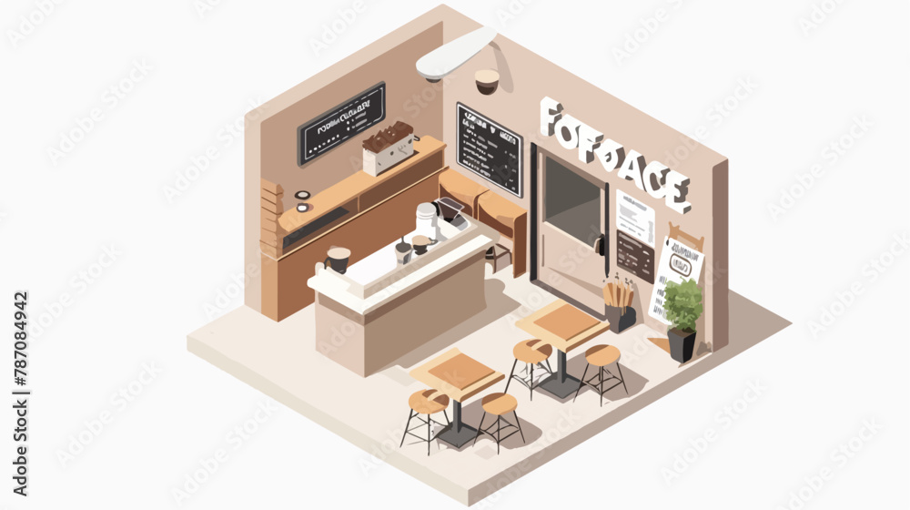 Isometric Coffee shop vector illustration flat vector