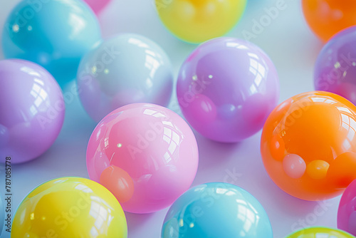 multicolor bubblegum candy balls, closeup, colorful sugar sweet flavor