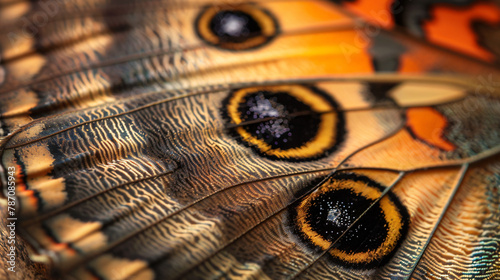 Macro shot of butterfly wing showcasing intricate pattern