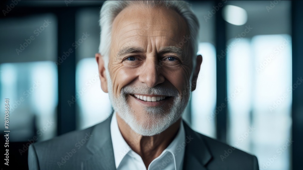 Naklejka premium Older smiling businessman.
