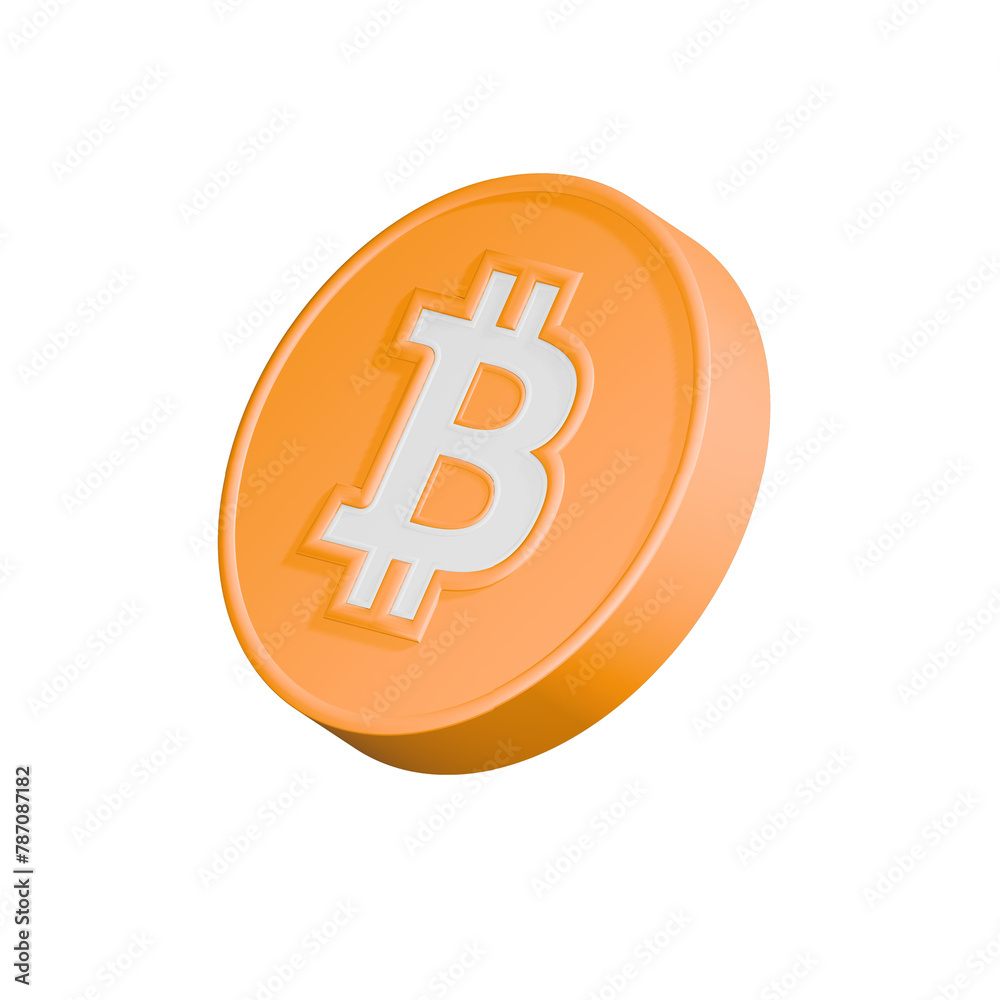 Gold Bitcoin coin. Cryptocurrency, blockchain, finance and investment concept