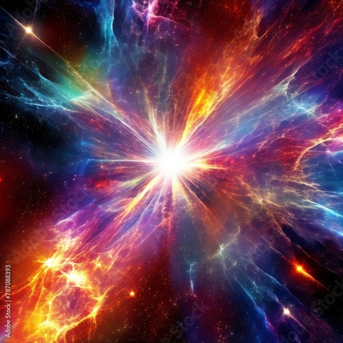 galaxy transformed into mythical being radiating pure energy molecular textures across iridescent