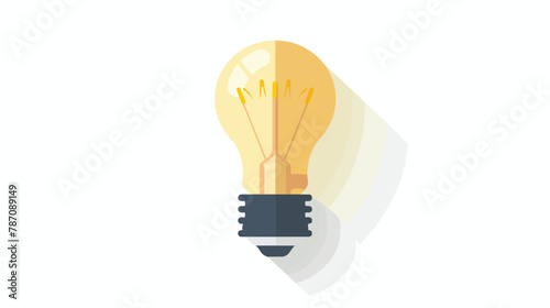 Light bulb vector icon flat vector isolated on white
