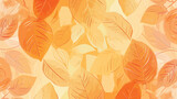 Light Orange vector doodle pattern with leaves.