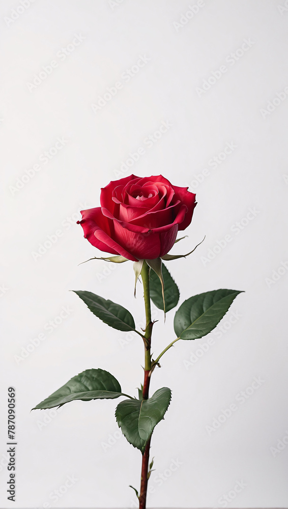 red rose flower isolated on white background
