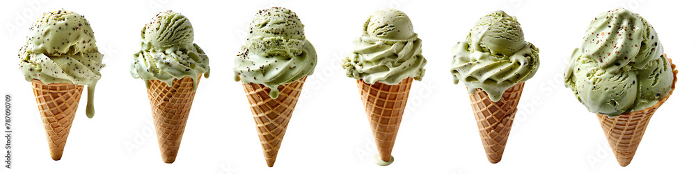 Foto De Green Pistachio Ice Cream Set Png Pistachio Ice Cream Cone Png Green Pistachio Ice 1504