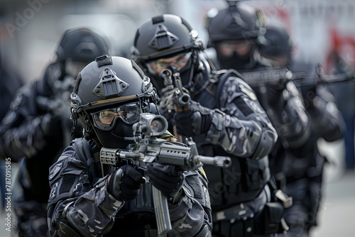 A german police swat team in action 