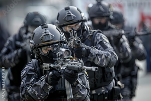 A german police swat team in action
