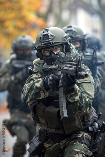 A german police swat team in action 