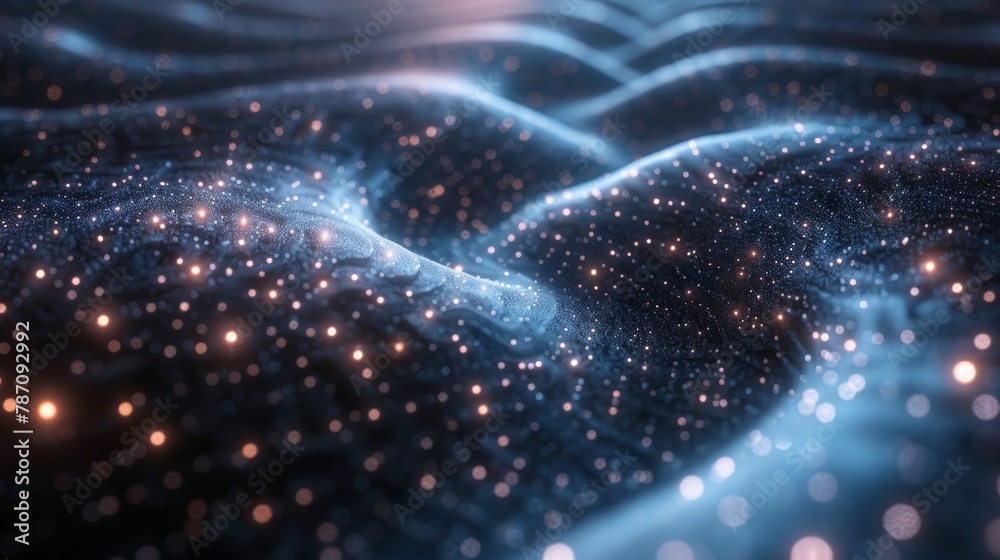 Obraz premium Digital backdrop suitable for depicting network capabilities, technological operations, digital storages, as well as in the fields of science and education.