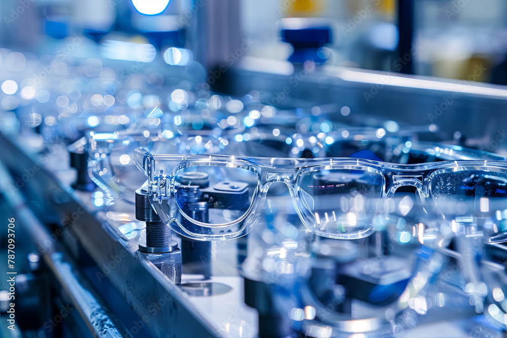 Factory for making spectacle lenses and frames, myopia glasses, sunglasses, production line Factory for making spectacle lenses and frames, myopia glasses, sunglasses, production line