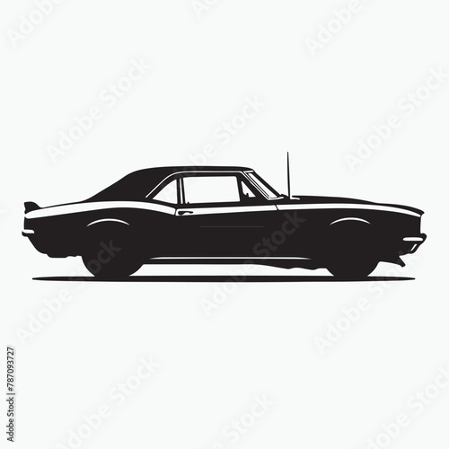 Great Silhouettes of Car White Background