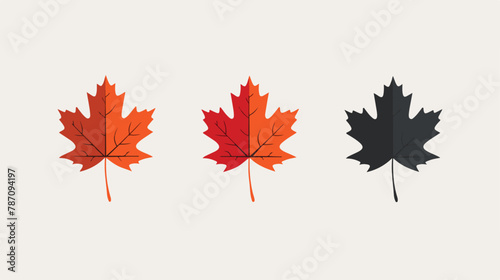 Maple leaf logo and icon flat vector isolated on white