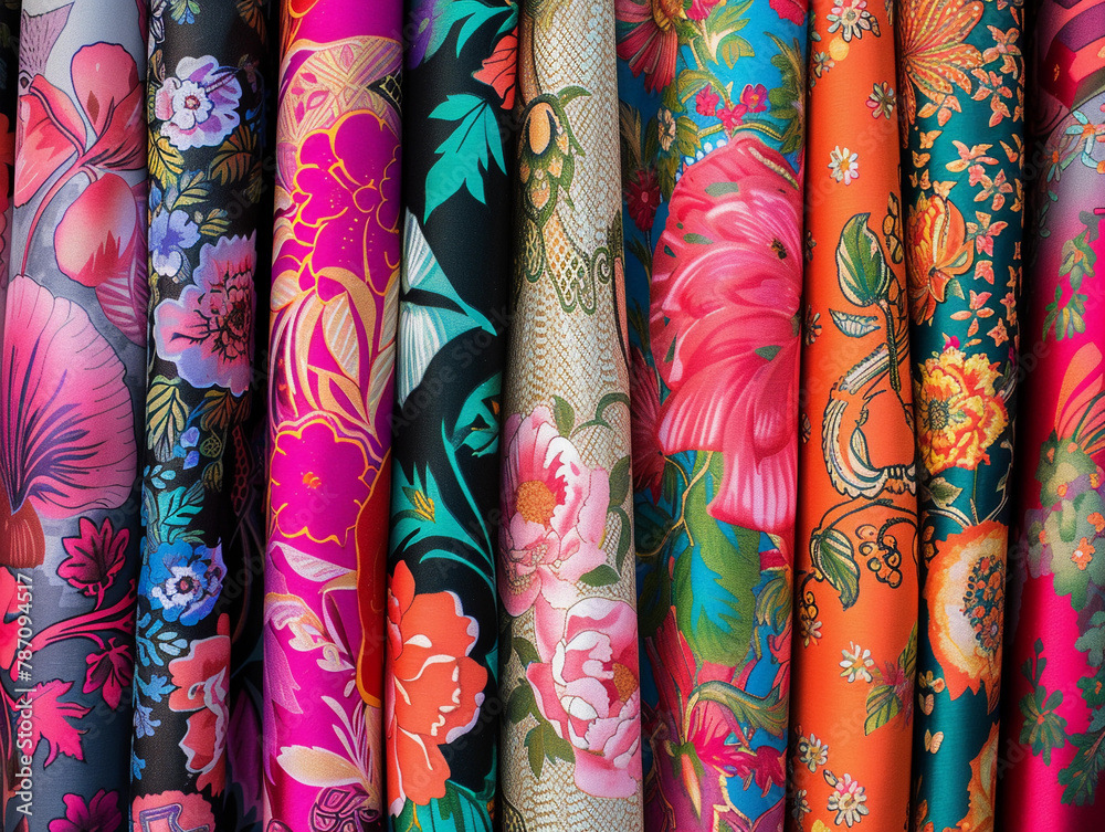 Assorted Bright Fabric Rolls Assorted Bright Fabric Rolls